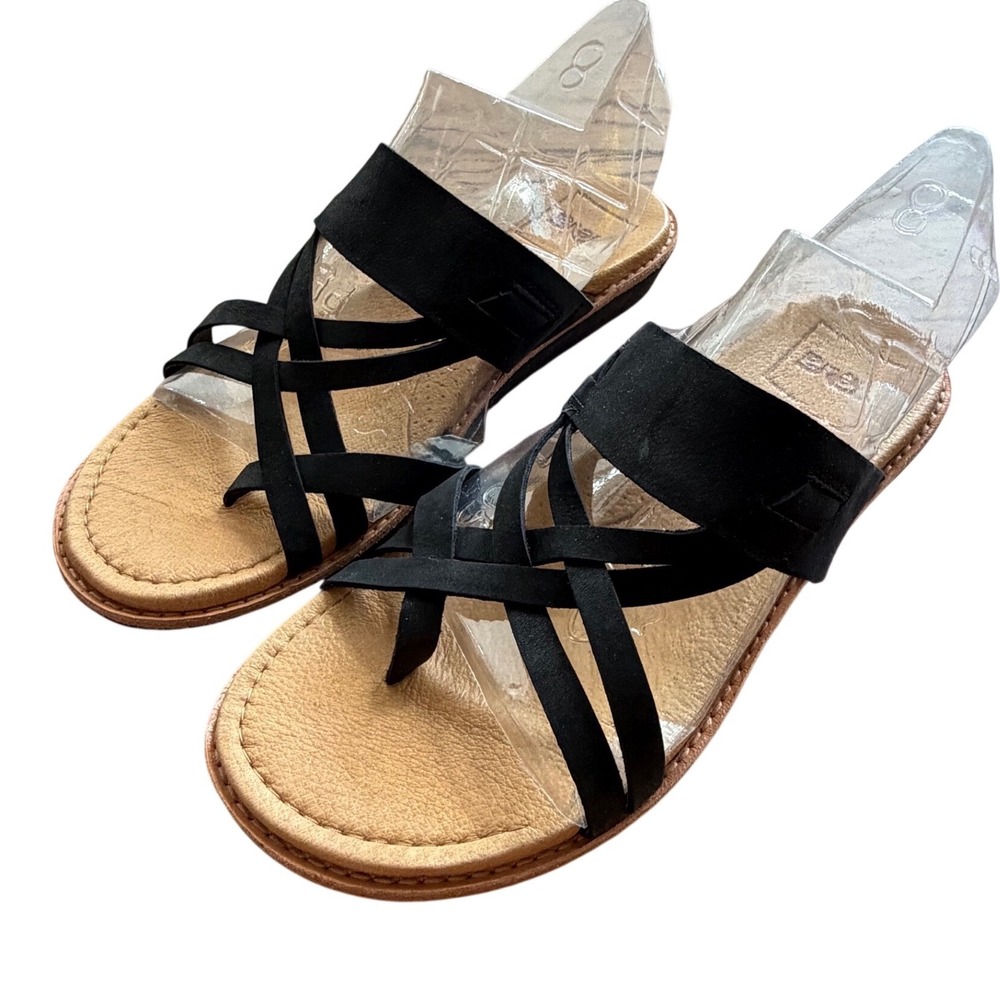 Teva Elzada Slide Lea Black Leather Strappy Sandals 1020306 Womens 7.5 - Picture 1 of 13